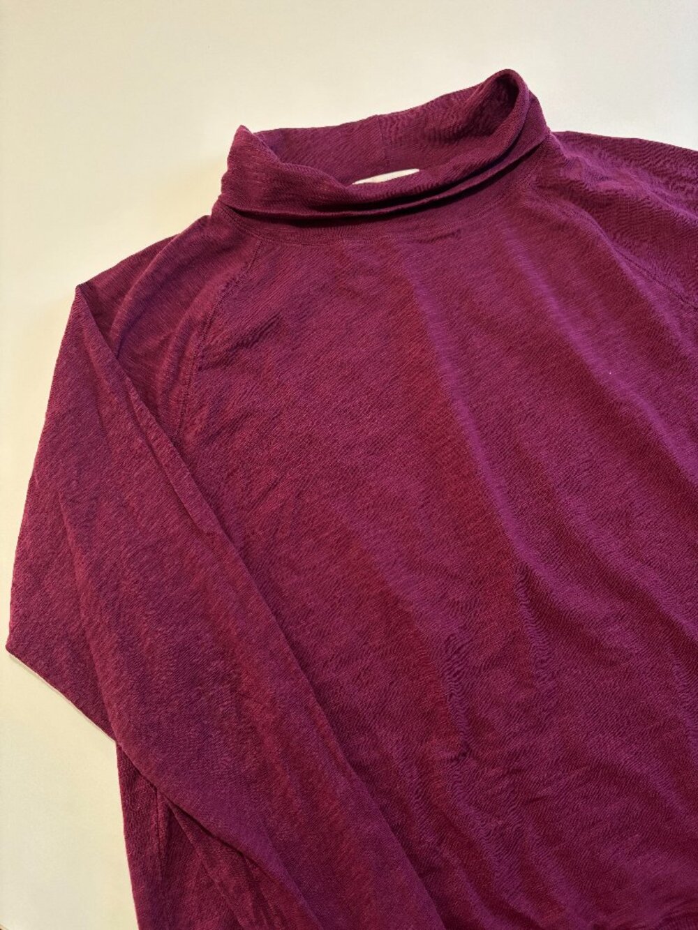 MODODOC PLUM PURPLE PULLOVER COTTON LONG SLEEVE TOP WITH CROSSOVER OPEN BACK